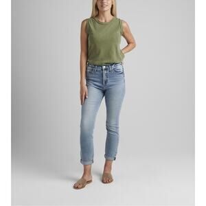 Silver 90s Boyfriend High Rise Slim Leg Ankle Relaxed Jeans Stretch womens 31